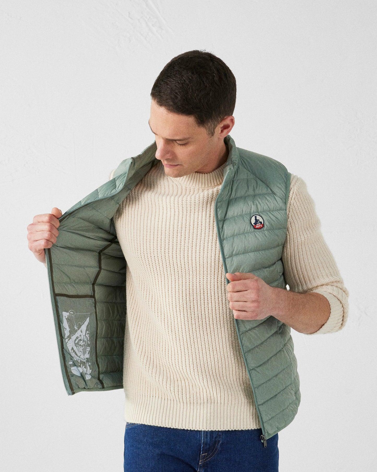 Doudoune sans manches Vert minéral Tom