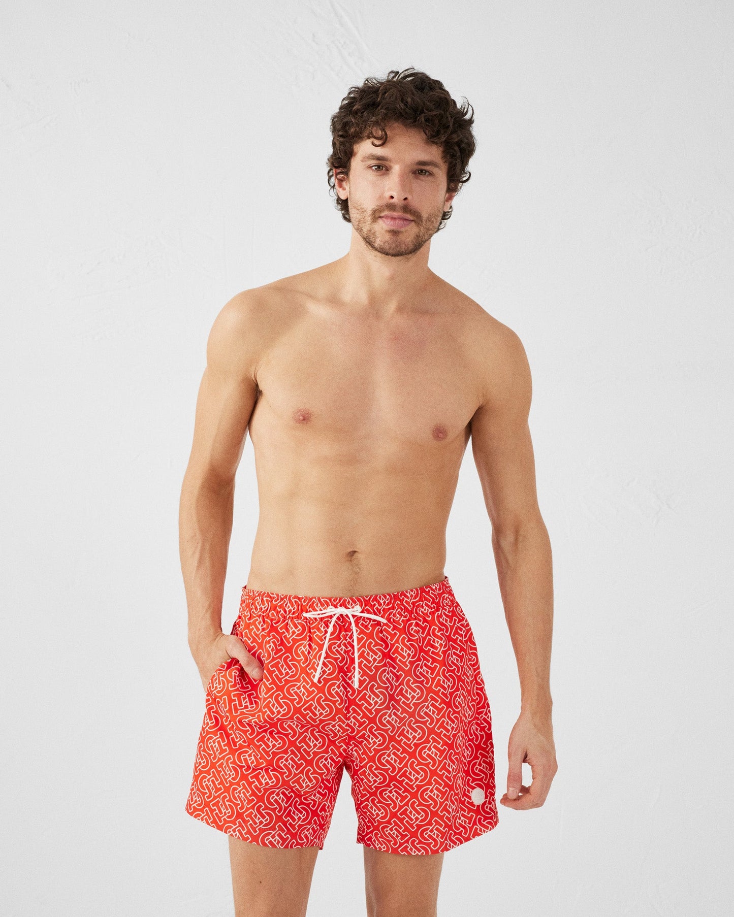Maillot de bain Mono rouge feu Niolon monogram