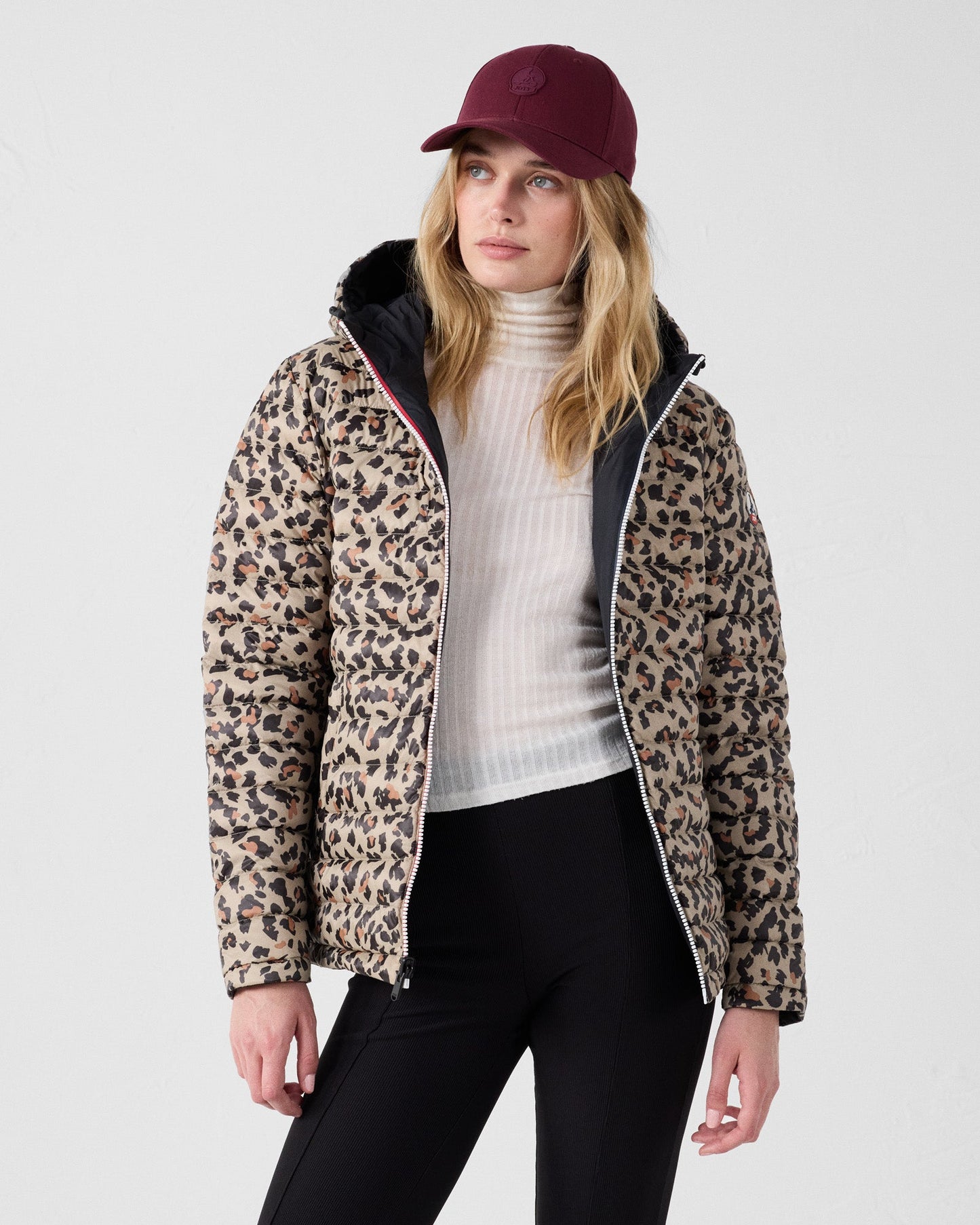 Doudoune réversible Noir/leopard beige Bergame print