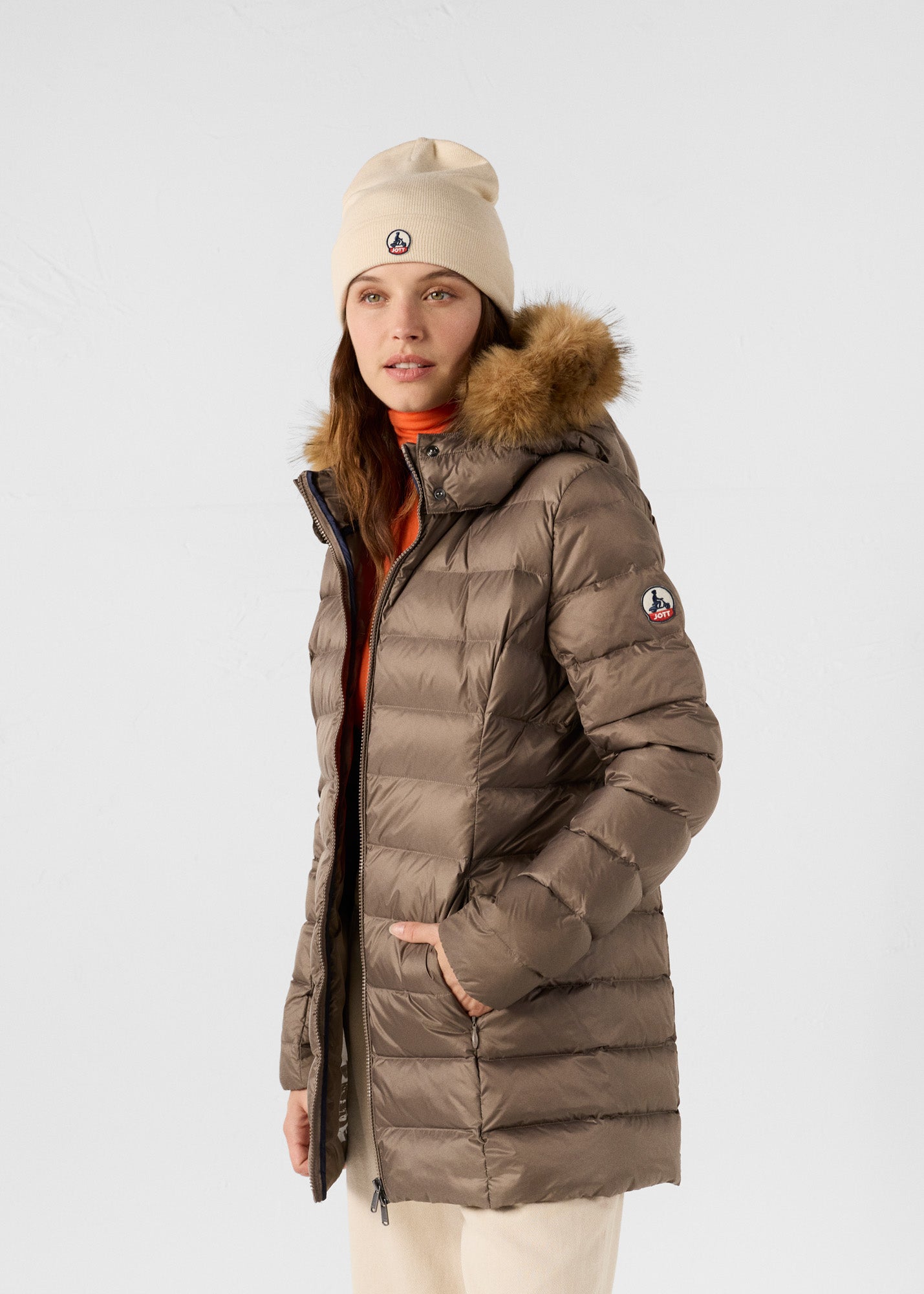 Doudoune mi-longue Grand Froid Taupe Perle