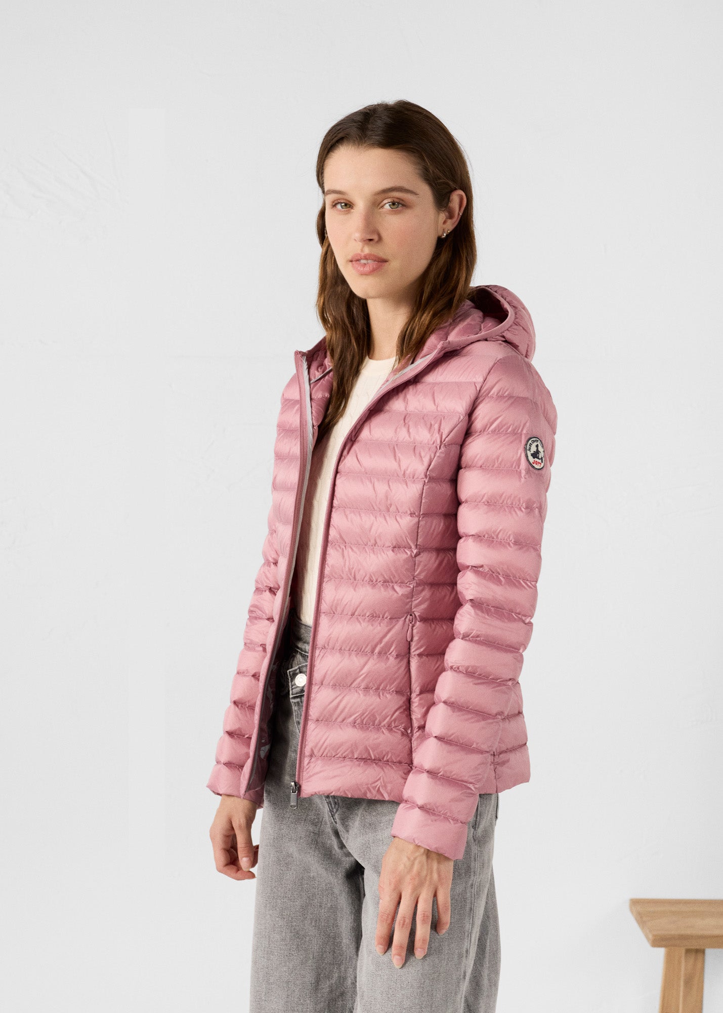 Doudoune légère à capuche Rose antique Cloe