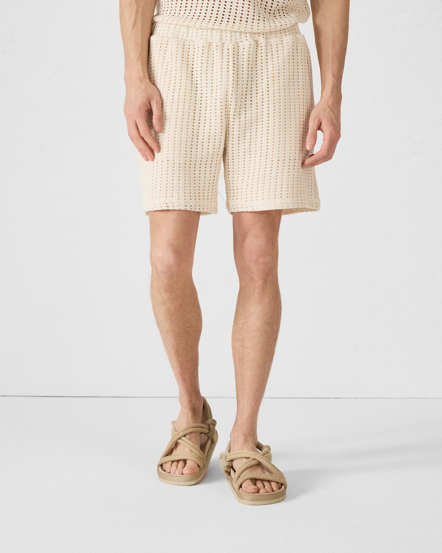 Short en maille de coton Naturel Vittorio