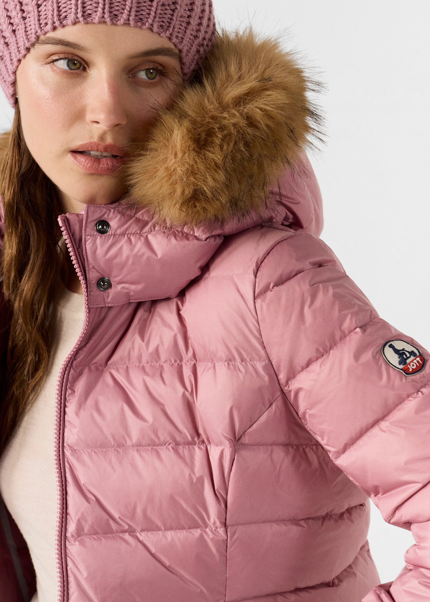 Doudoune mi-longue Grand Froid Rose antique Perle