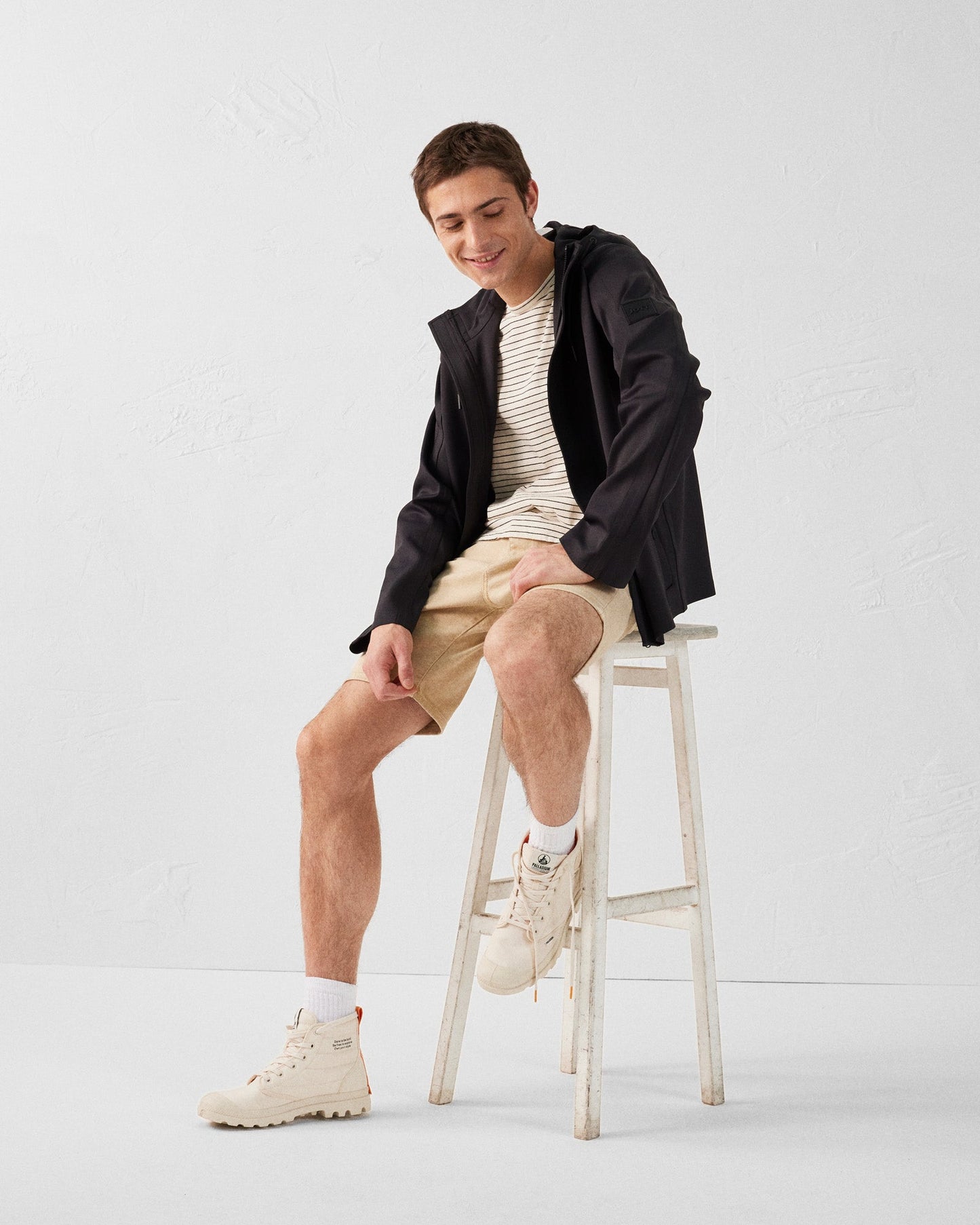 Veste 'oversize' bimatière Noir Ernest