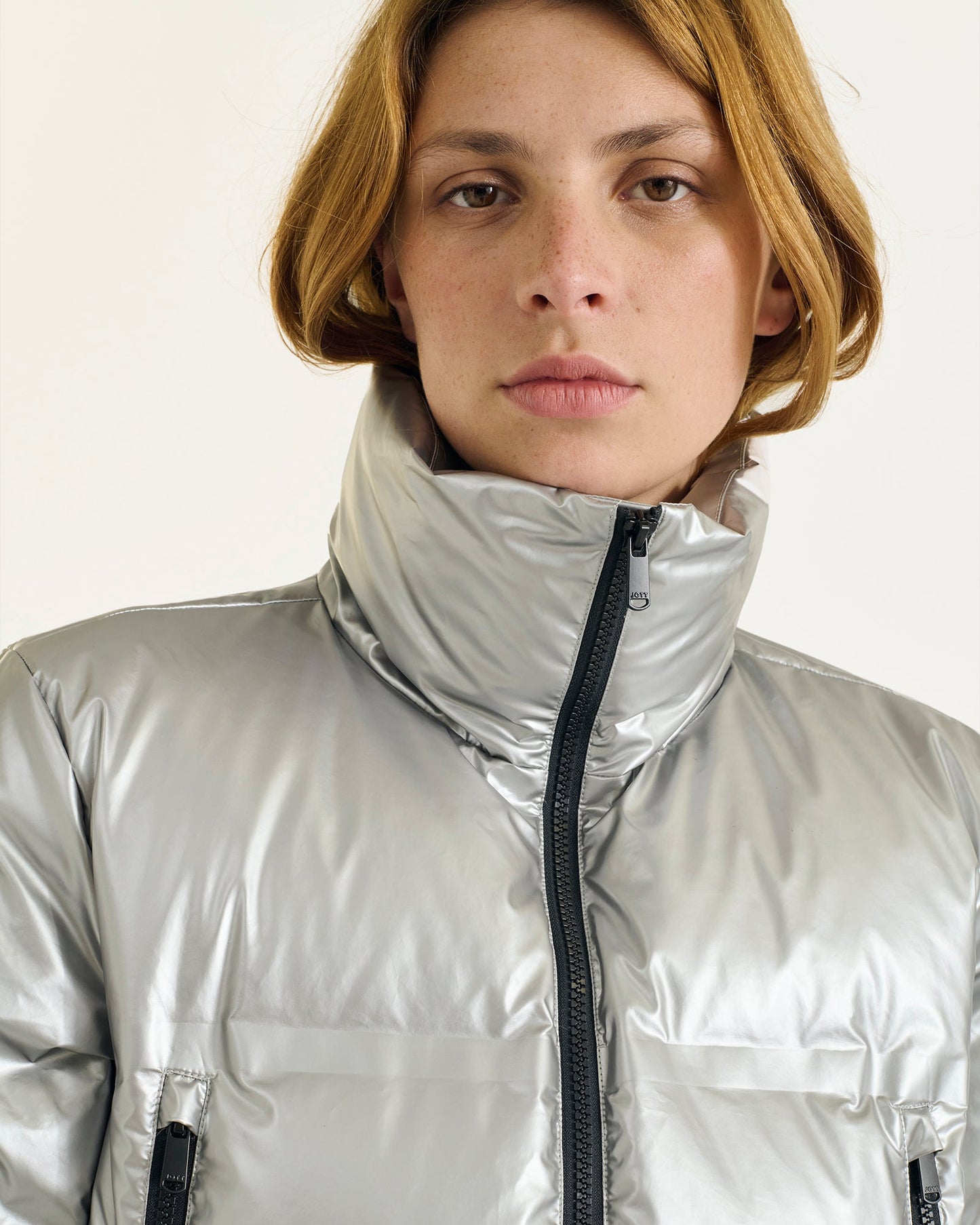 Doudoune métallique esprit 'Puffer' Argent Flake