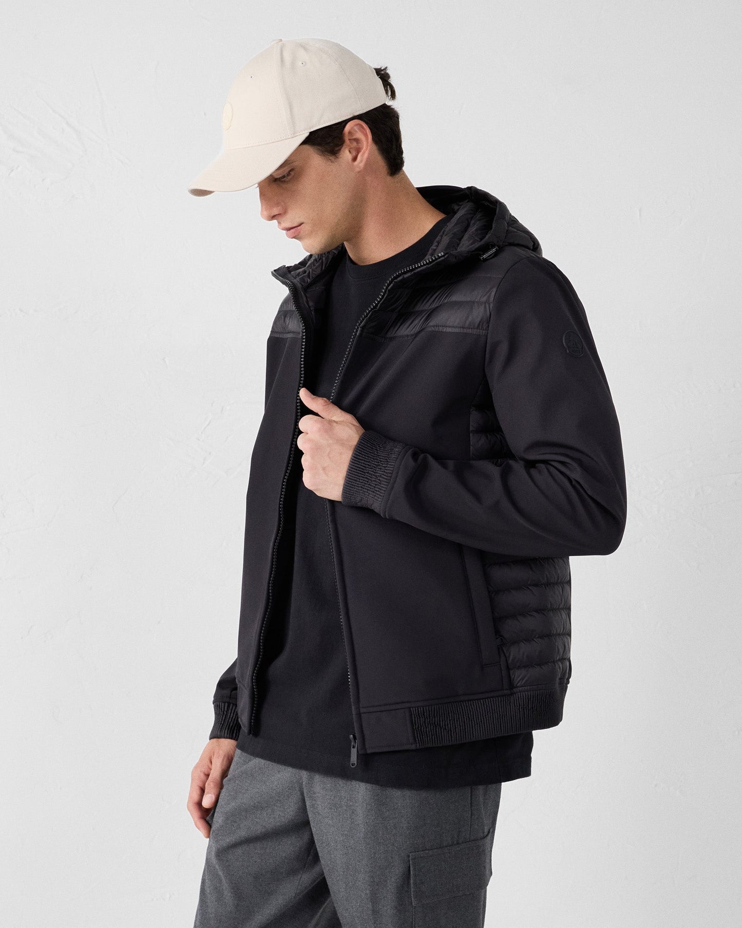 Doudoune bi-matière softshell Noir Paco 2.0