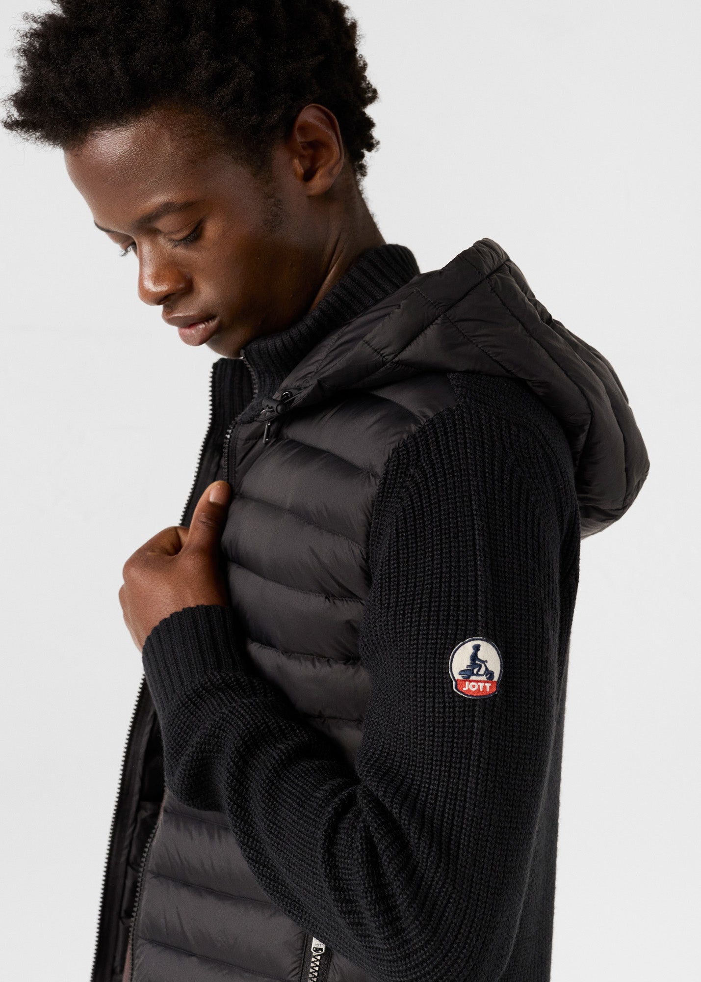 Doudoune bi-matière Noir Jumping