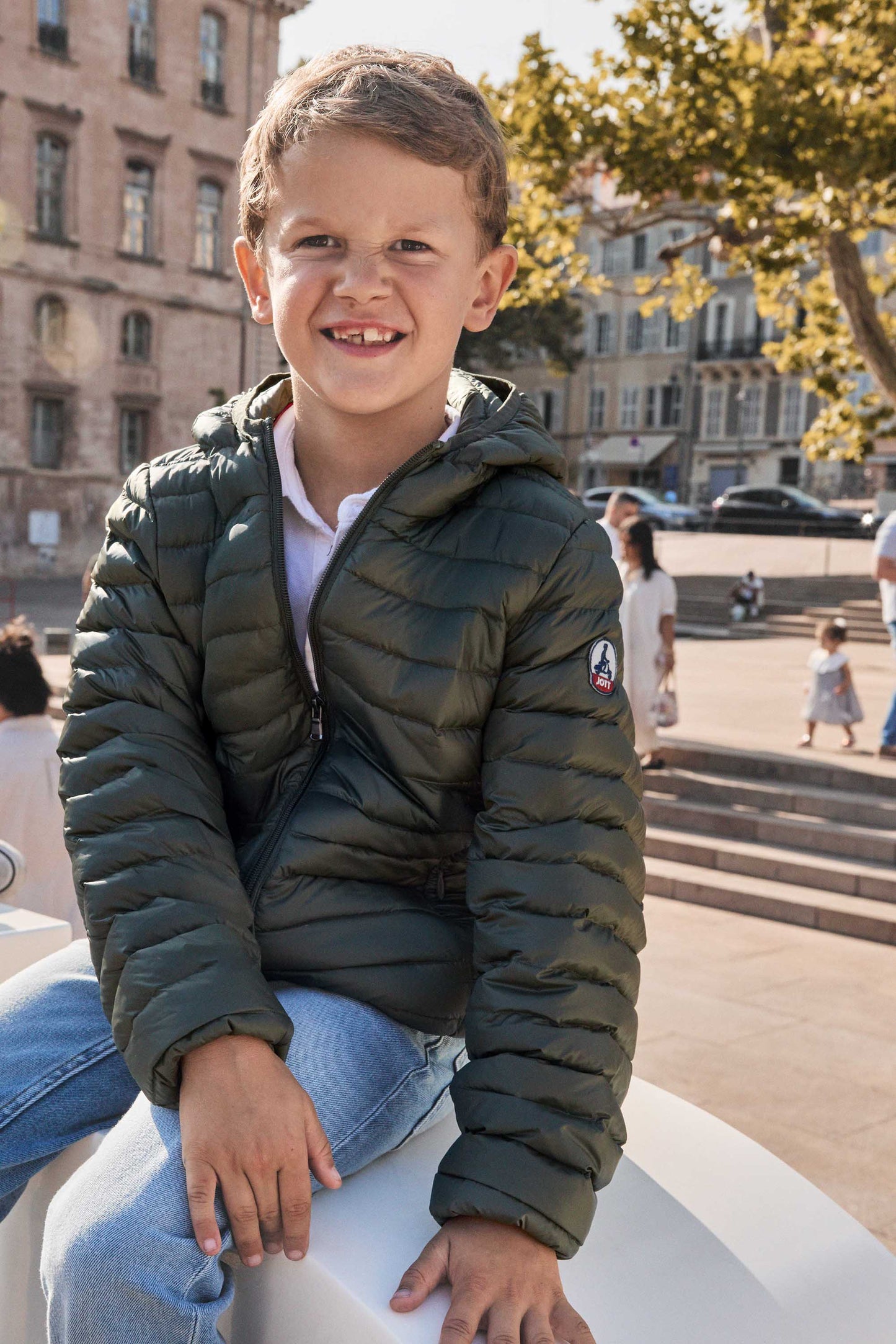 Doudoune légère à capuche enfant Army Hugo