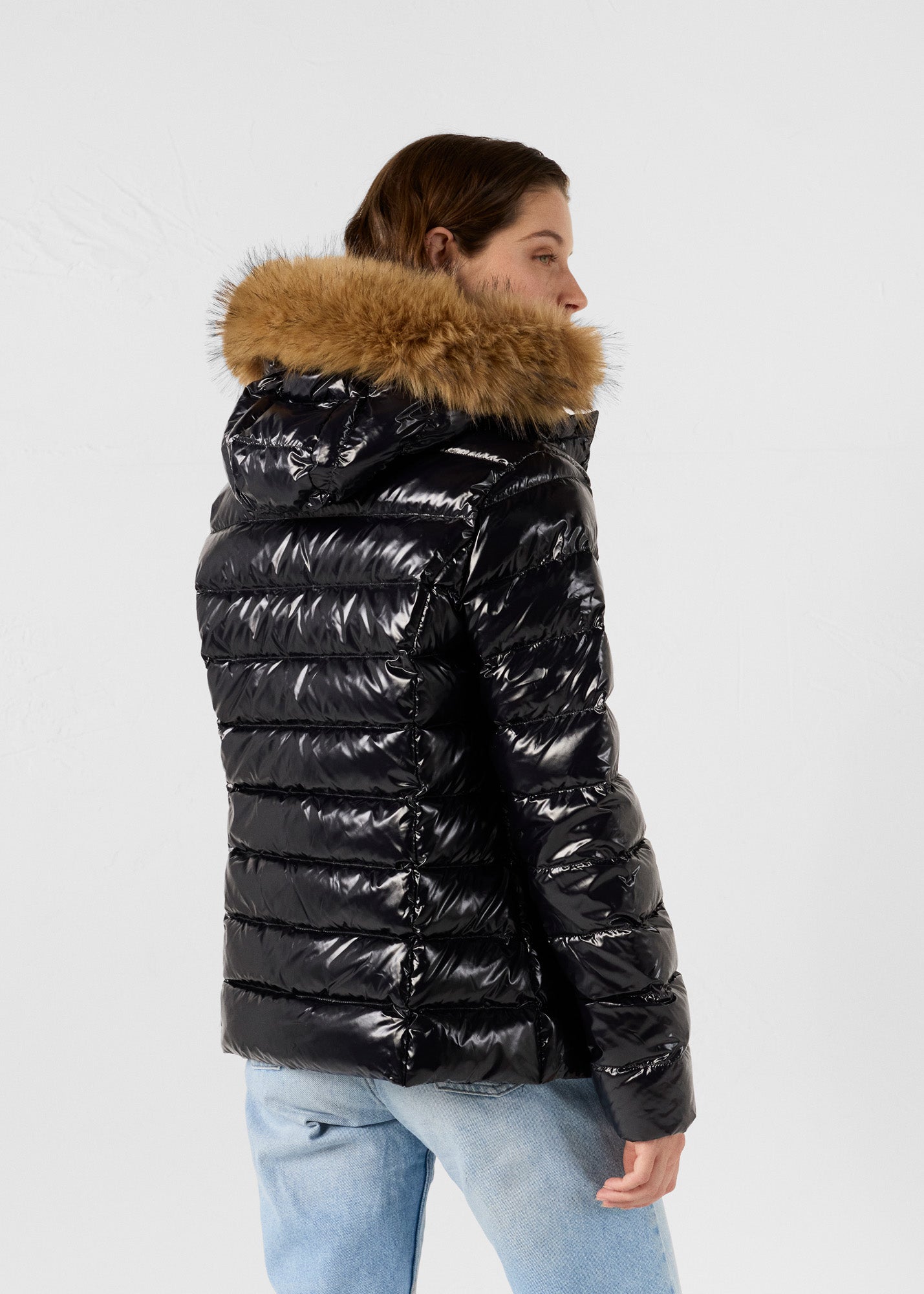 Doudoune à capuche Grand Froid Noir Luxe laquée