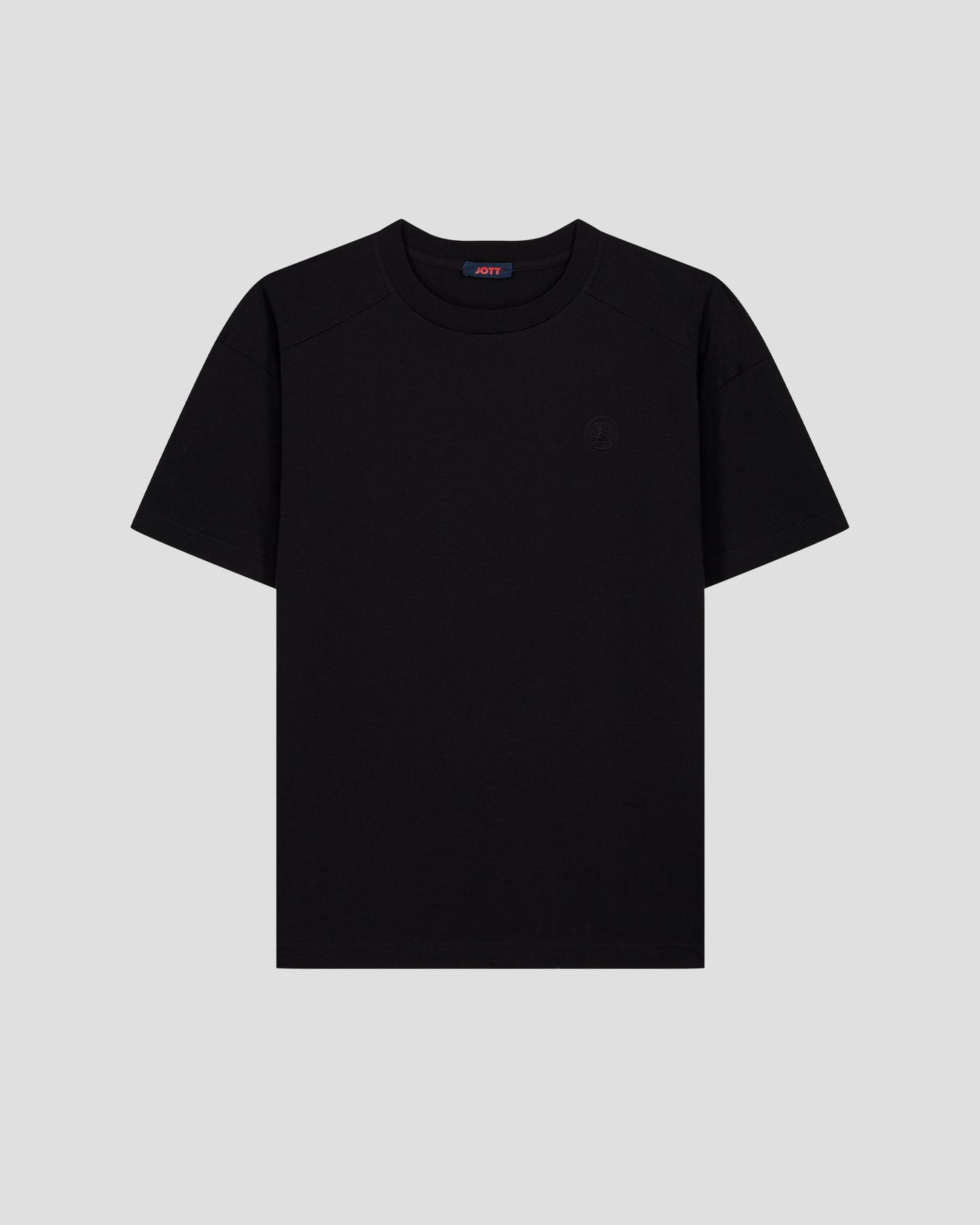 T-shirt col rond en coton Noir Narong