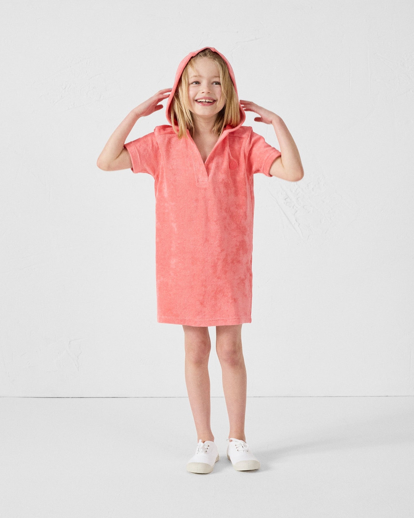 Robe éponge à capuche Corail enfant Flamingo