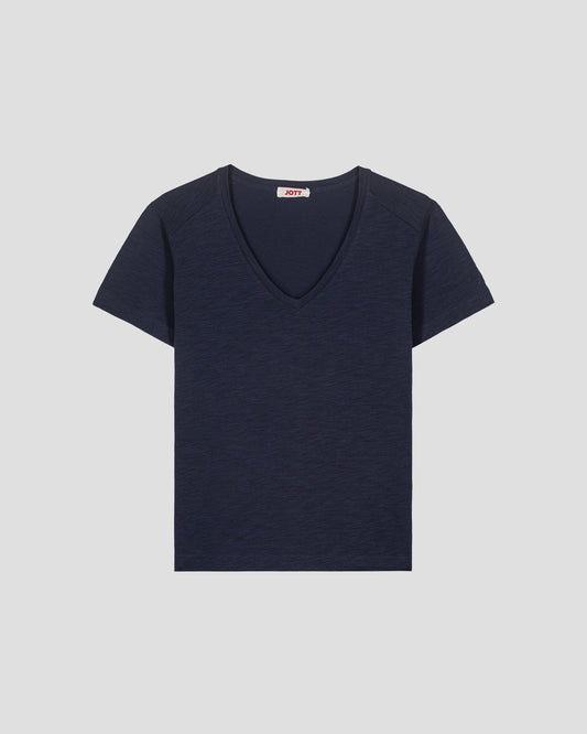 T-shirt col V femme en coton Marine Sonia