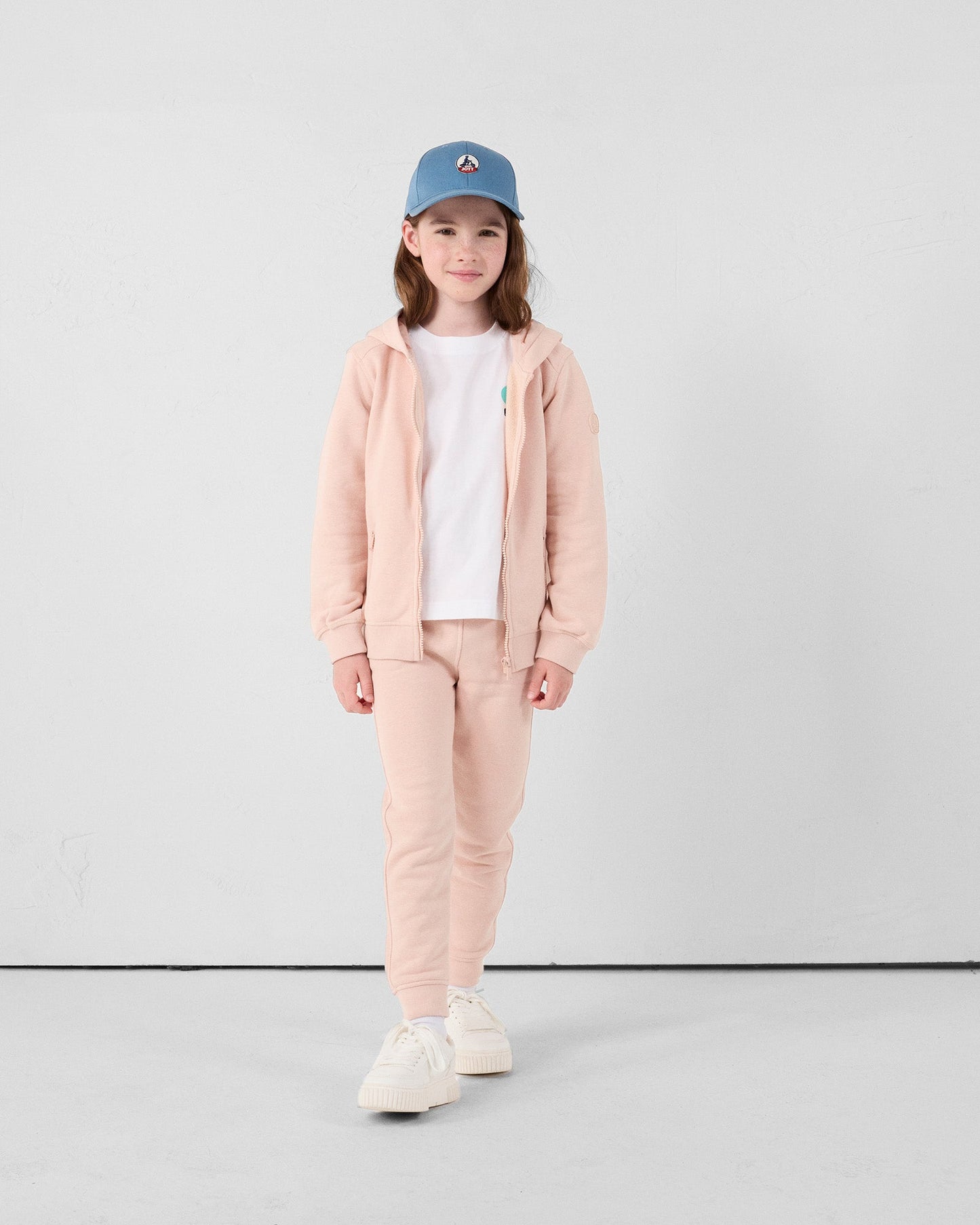 Veste zippée enfant en coton Pêche clair Tango