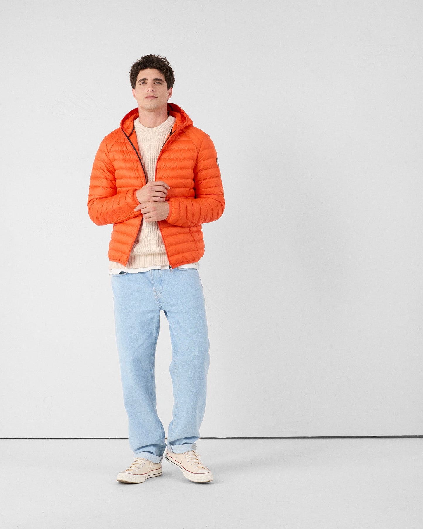 Doudoune légère à capuche Rouge feu Nico