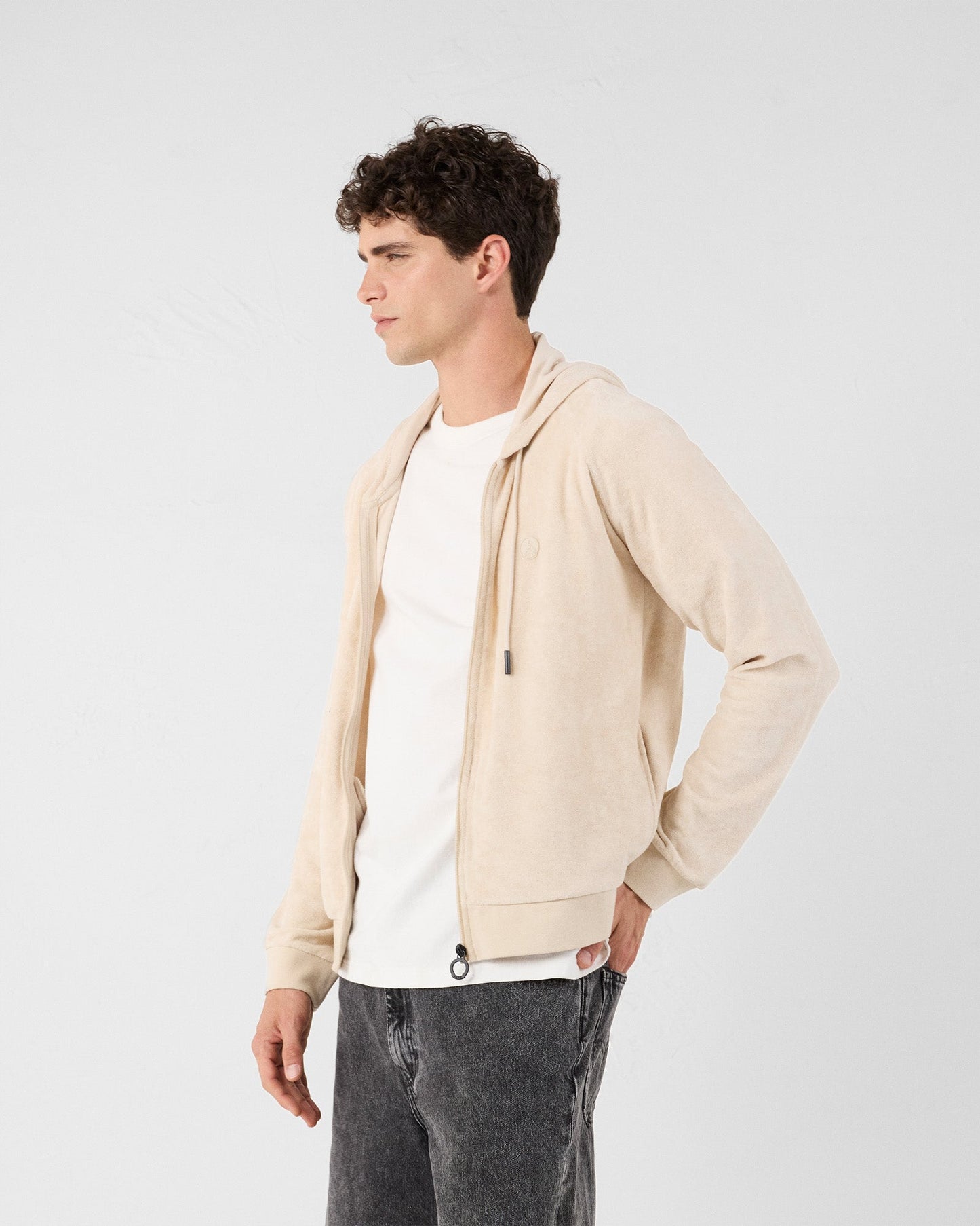 Veste zippée éponge à capuche Sable Mojave