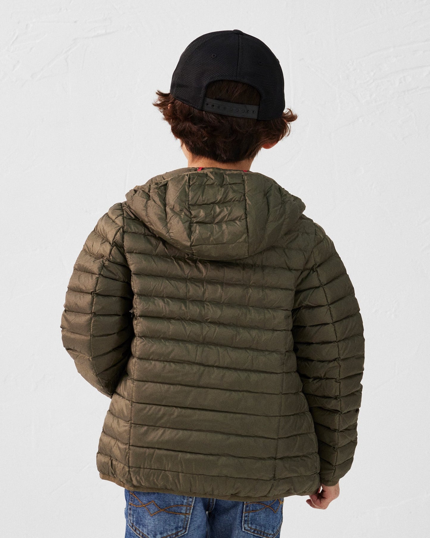 Doudoune légère à capuche enfant Army Hugo