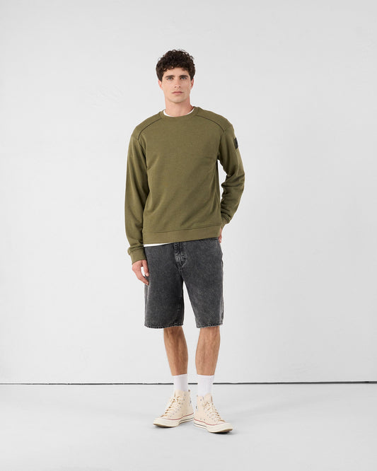 Sweat bimatière col rond Army Alphonse