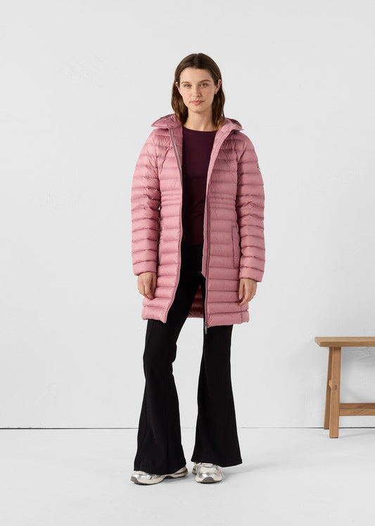 Doudoune longue à capuche Rose antique Vero 2.0