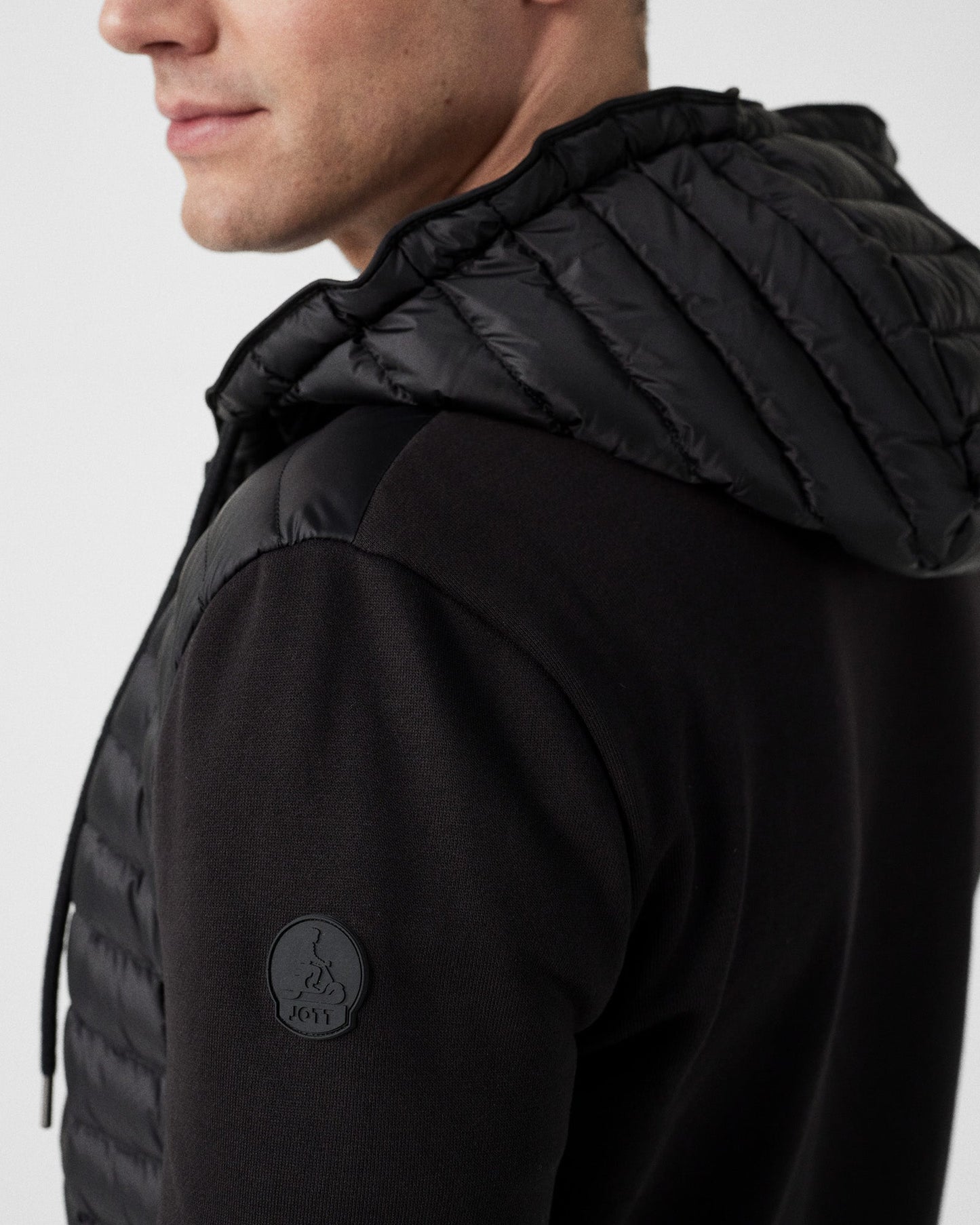 Veste bi-matière à capuche Noir Gummy 2.0