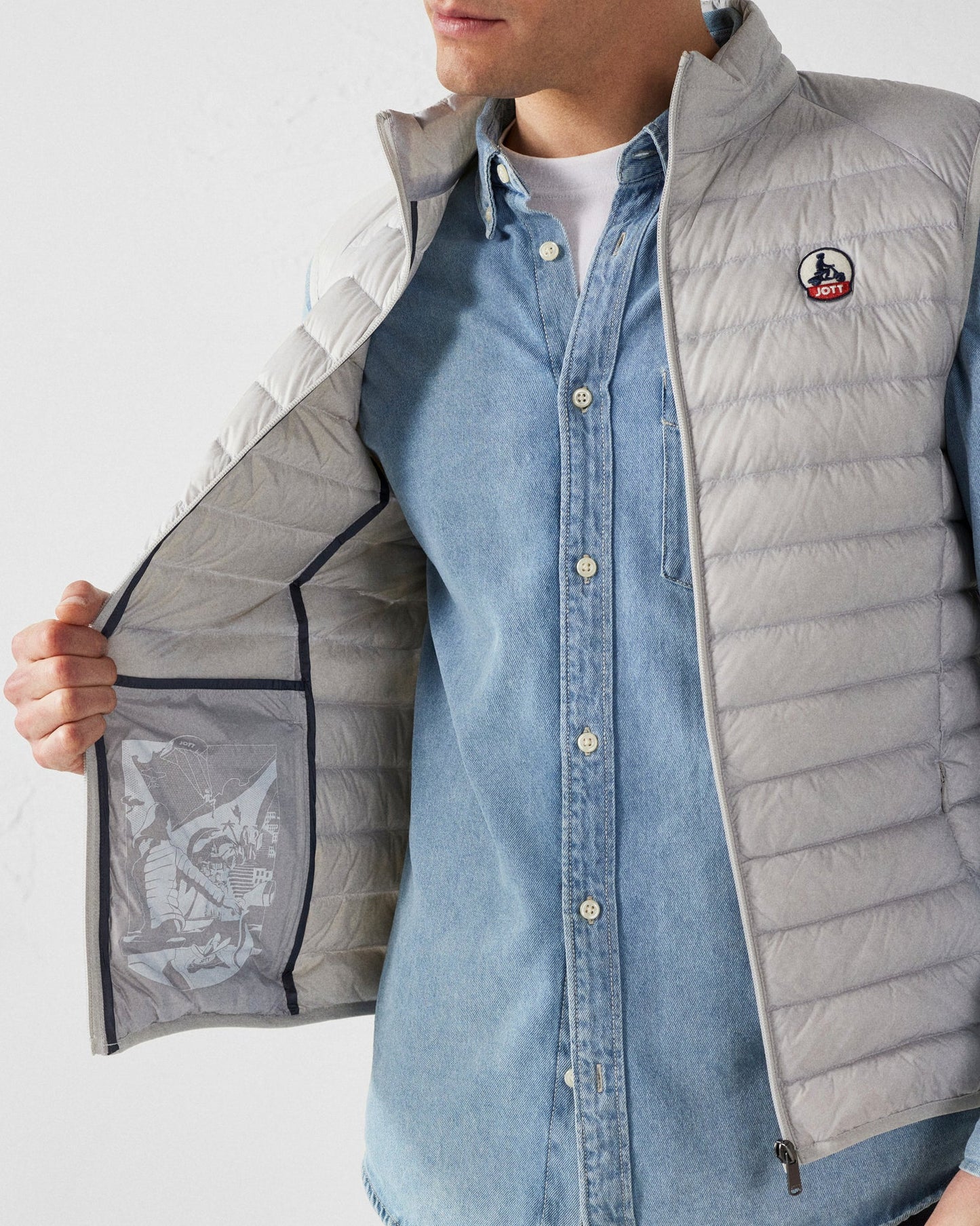 Doudoune sans manches Gris glace Tom