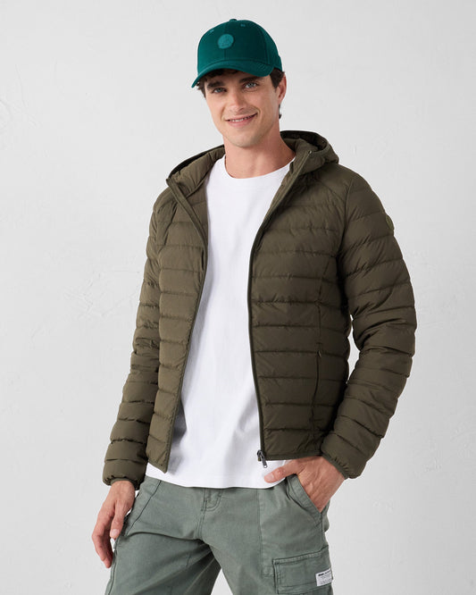 Doudoune légère stretch à capuche Army Frantz