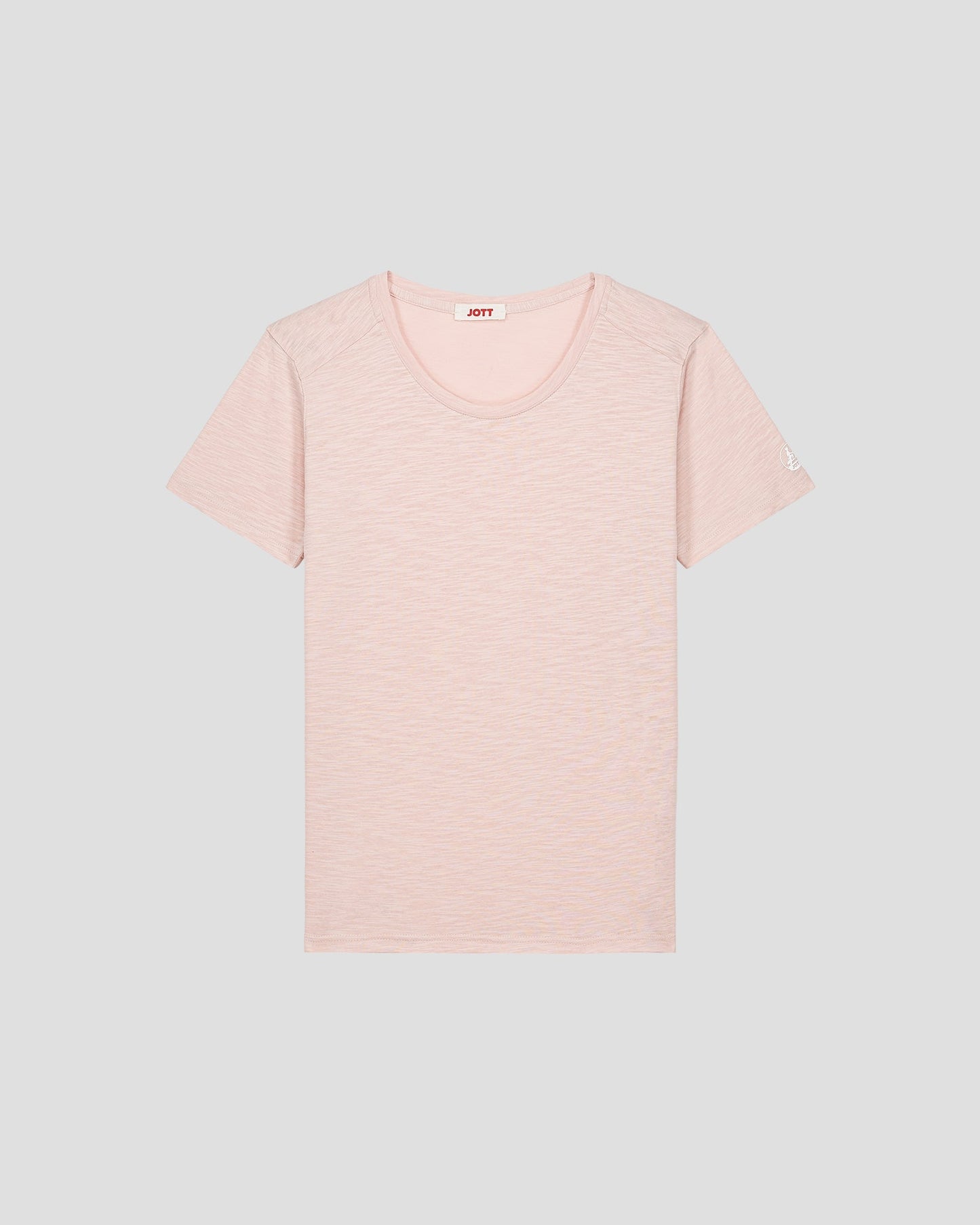 T-shirt col rond femme en coton Pêche clair Angela