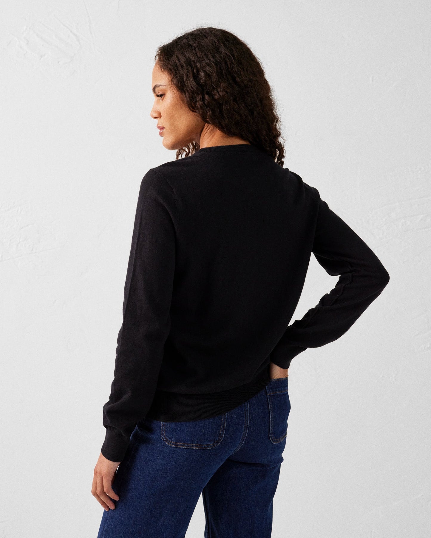Pull en maille col rond Noir Heloise