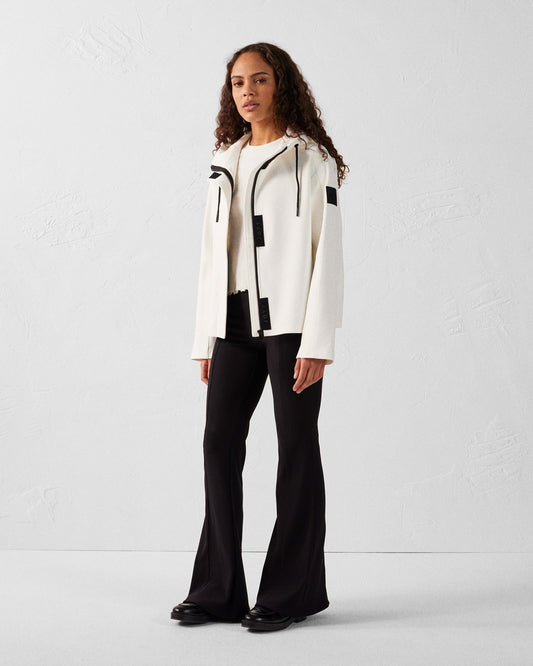 Veste courte bimatière 'oversize' Blanc Ellen